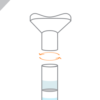 Screw the funnel onto the tube.